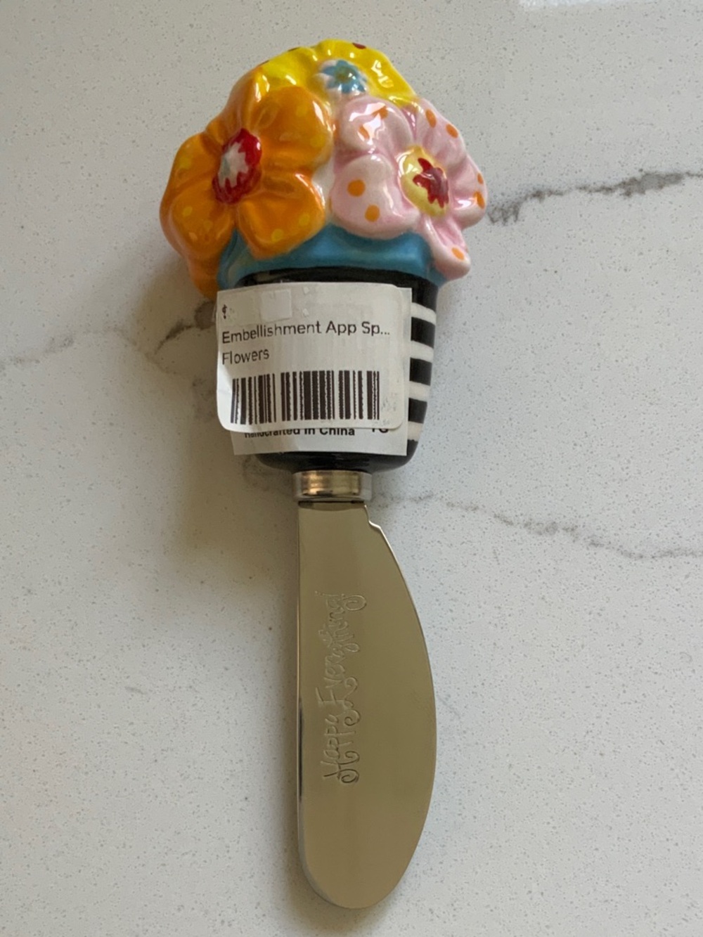 Hand Painted Floral Ceramic Spreader and bowl